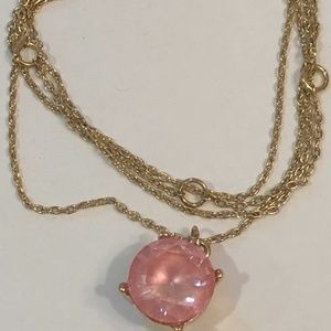 NEW rose gold solitaire rhinestone DAINTY necklace